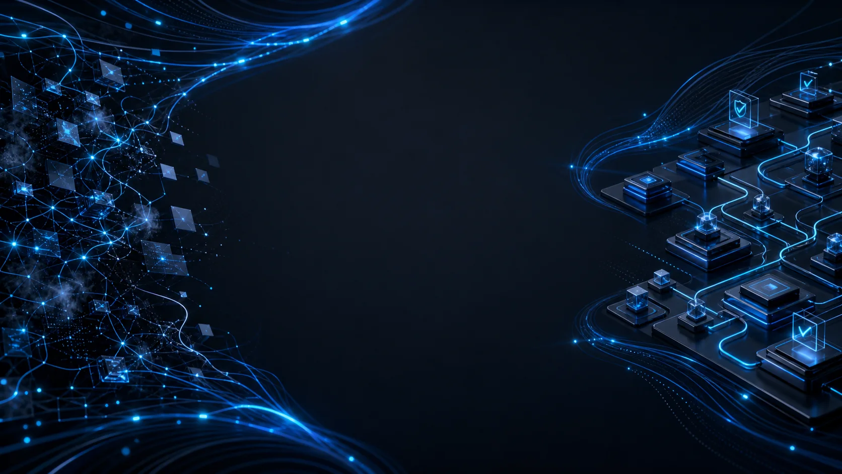 Abstract technology network with connected infrastructure routes